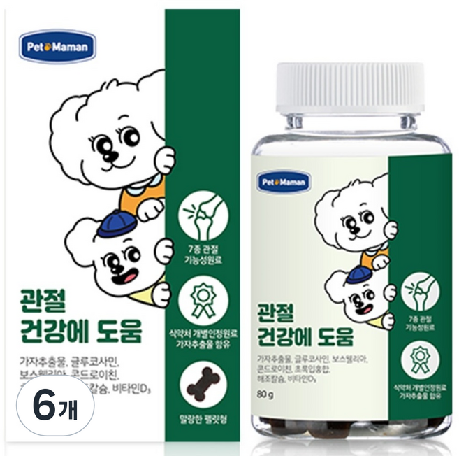 펫또마망 강아지 영양제, 80g, 뼈/관절강화, 6개