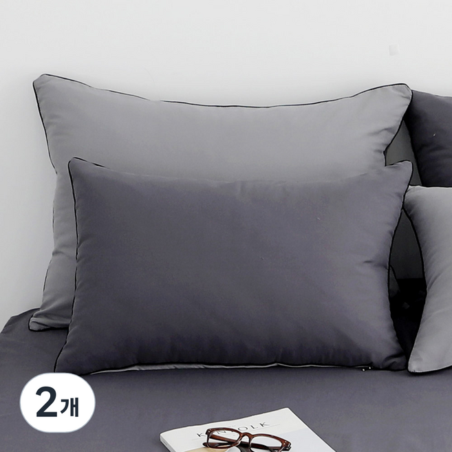 스코홈 달달 호텔식 누빔 베개, 차콜그레이, 2개