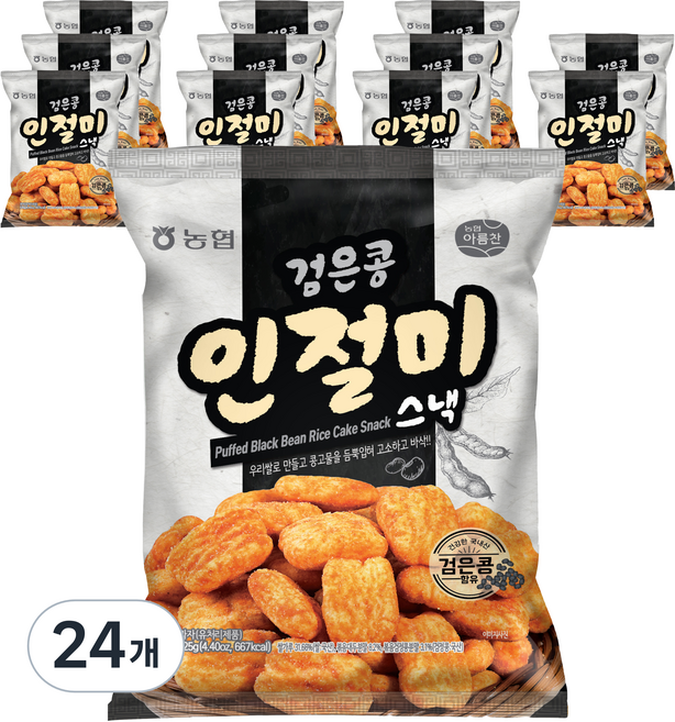 농협 우리쌀 검은콩 인절미 스낵, 125g, 24개