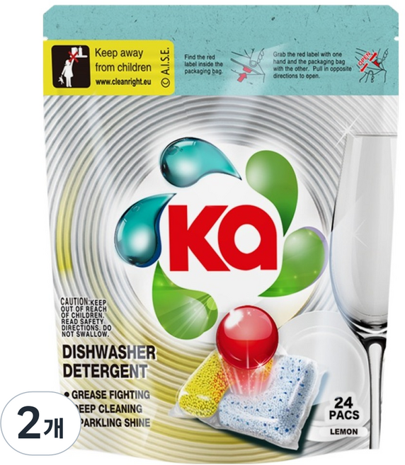 카포드 식기세척기 캡슐세제 레몬 24p, 288g, 2개