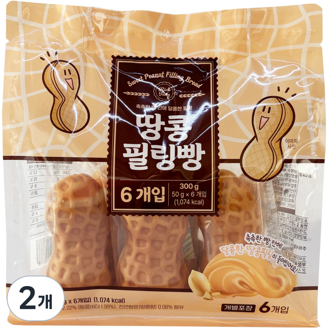 땅콩필링빵, 300g, 2개