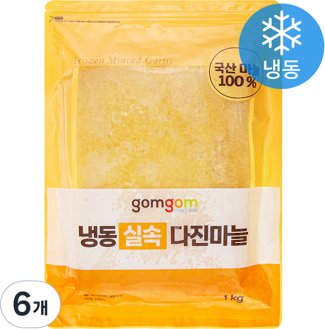 곰곰 냉동 실속 다진마늘, 1kg, 6개