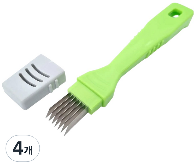 로이홈 다용도 야채 파 슬라이스 스텐 채칼, 그린, 4개