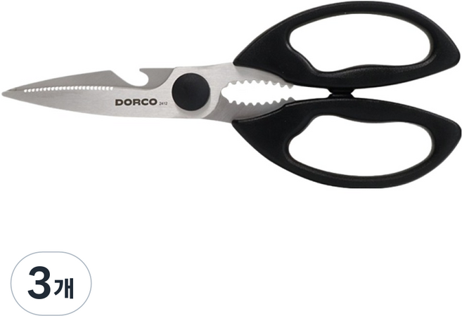DORCO 多可樂客 鋒利剪刀, 3個, 黑色
