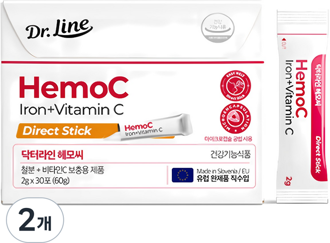 닥터라인 헤모씨 철분 30p, 60g, 2개