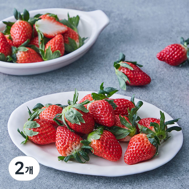 GAP 인증 과일진심 산청 한입 장희 딸기 중과, 500g, 2개