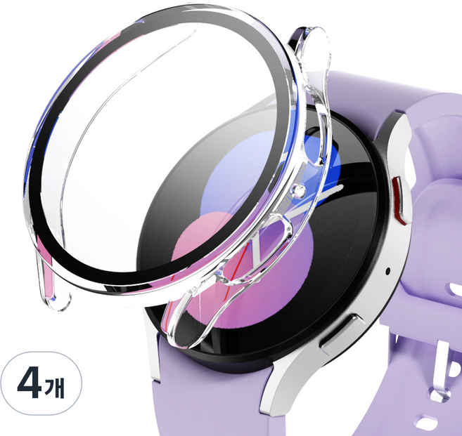 아이엠듀 스마트워치 강화유리 풀커버 케이스 하이브리드, 투명 클리어, 4개