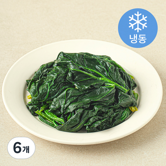 나물투데이 국내산 데친 시금치 (냉동), 6개, 250g