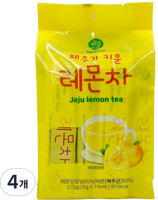 제주앤팜 제주가 키운 레몬차 스틱, 25g, 4개, 15개입