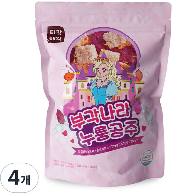 티각태각 부각나라 누룽공주, 4개, 200g