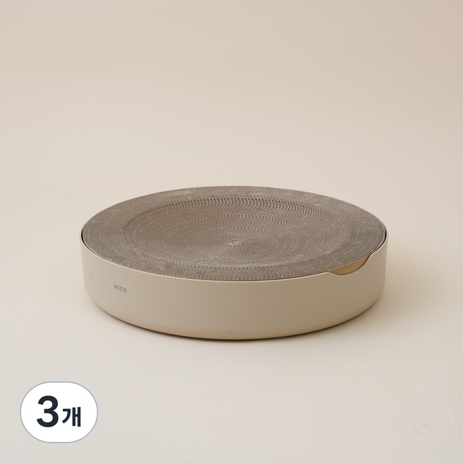 Natural Core 自然核心 貓咪 NECO 圓形貓抓板, 3個, 摩卡米色
