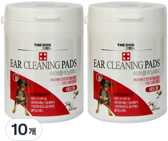 더독 이어클리닝 패드 40p, 175g, 10개