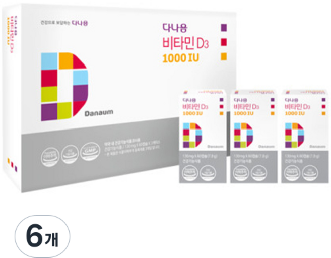 다나음 비타민D 1000IU 선물세트 연질캡슐 어린이용, 60정, 6개