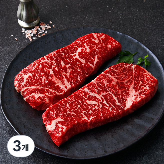 실속한우 조은장터 채끝 1등급 구이용 (냉장), 3개, 200g