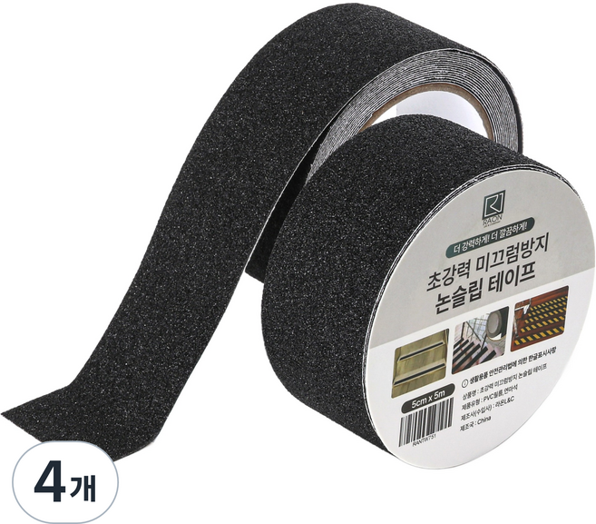 라온 초강력 미끄럼방지 논슬립 테이프 블랙, 4개