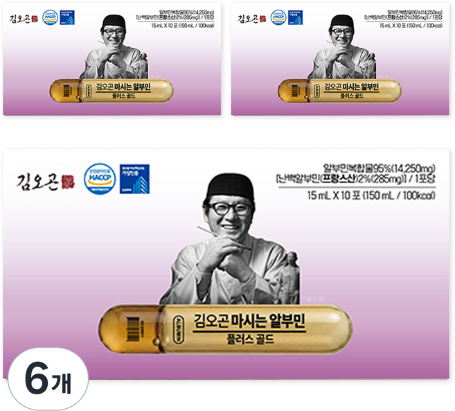 김오곤 마시는 알부민 플러스 골드 10p, 6개, 150ml
