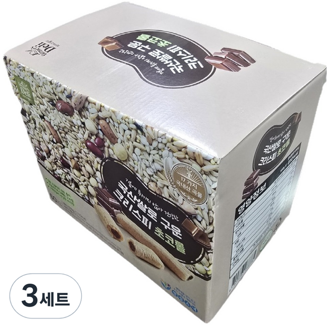파머스델리 쌀로 구운 크리스피 초코롤 60p, 510g, 3개