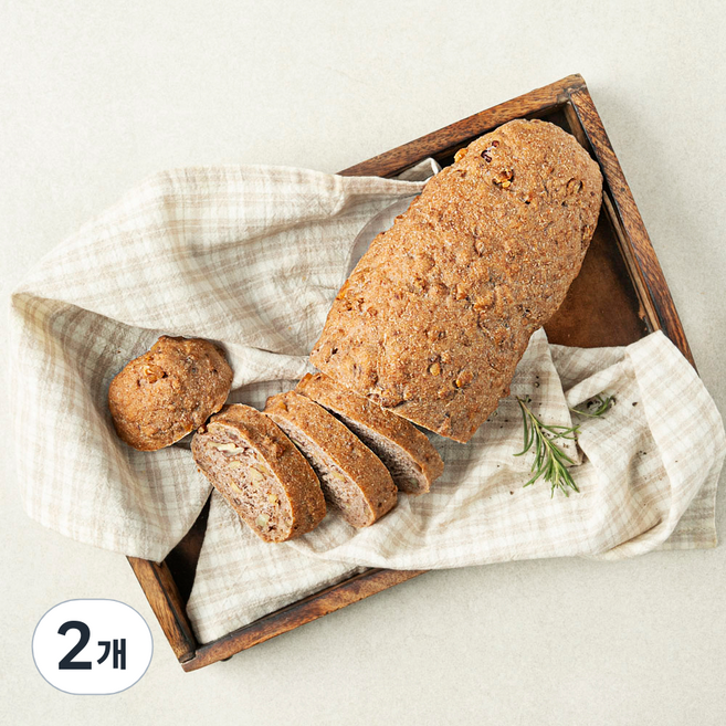 브로드카세 발효종 저당 피칸 호밀통밀 깜바뉴, 360g, 2개, 1개입