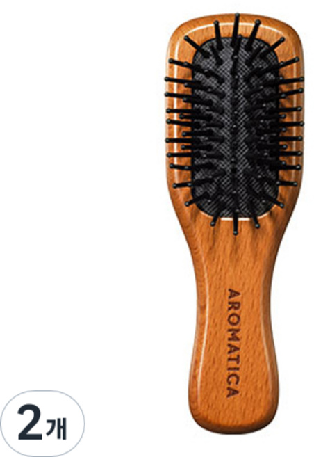 아로마티카 우든 스칼프 헤어브러쉬 스몰, 우드, 2개