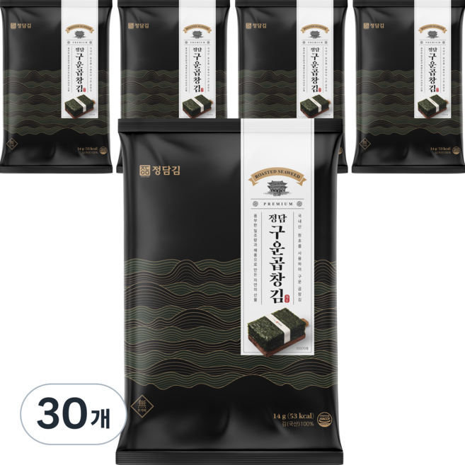 정담김 정담 구운 곱창김 5p, 14g, 30개