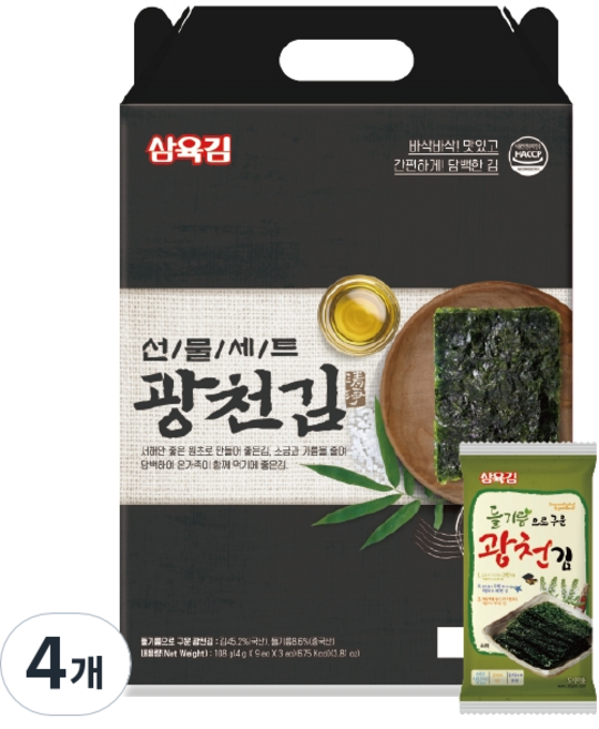 삼육김 광천김 2호 선물세트 27p, 108g, 4개