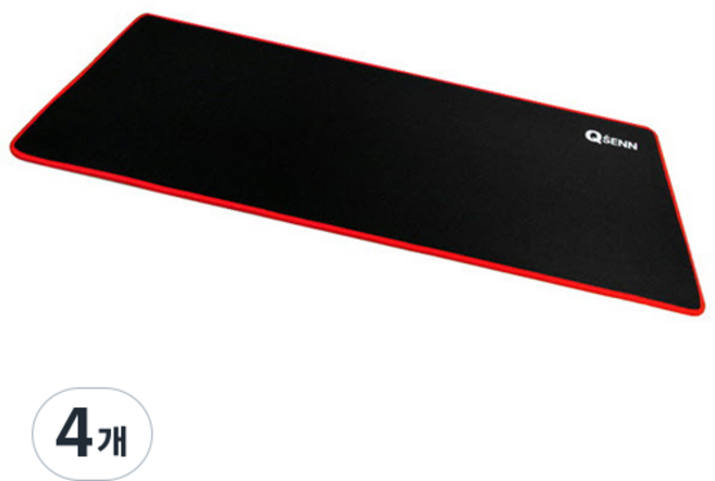 큐센 QPAD WIDE 게이밍 장패드 5mm, 블랙+레드, 4개