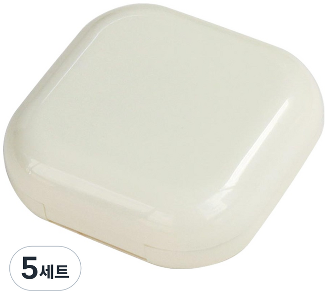 라피던트 파스텔 팩트 거울 케이스 + 렌즈통 + 집게 + 흡착봉 세트, 버터크림, 5세트