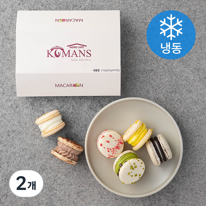 코만스 뚱카롱 퓨어팩 (냉동), 35g, 6개입, 2개