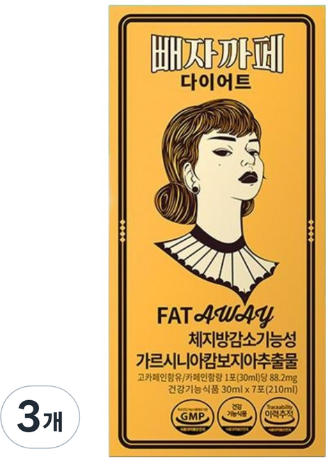 빼자까페 다이어트 7p, 3개, 210ml