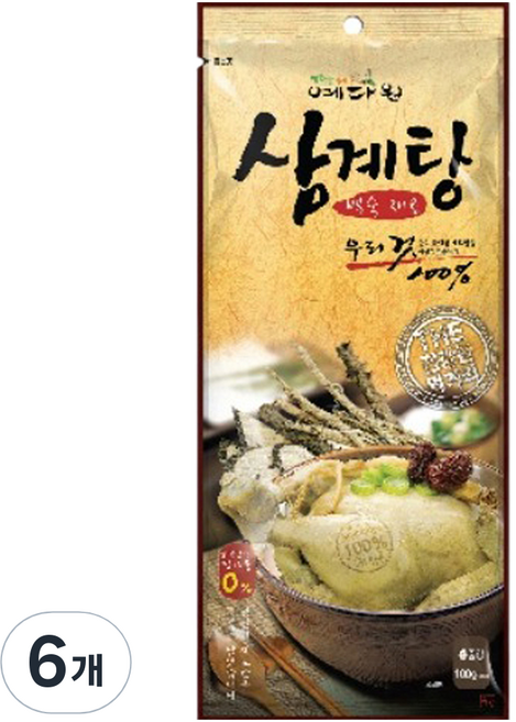 예다원 삼계탕 백숙재료, 100g, 6개