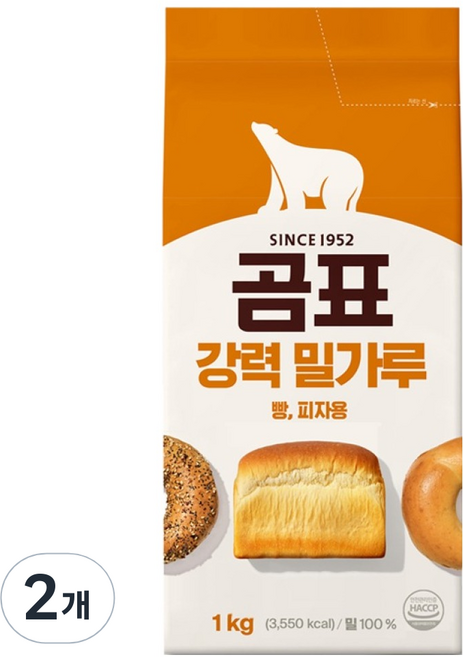 곰표 강력 밀가루, 1kg, 2개
