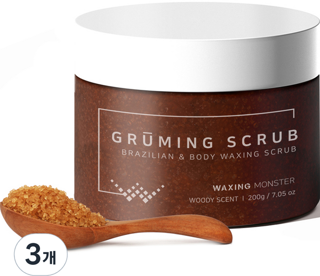 라몽 왁싱몬스터 브라운 슈가 그루밍 스크럽, 200g, 3개