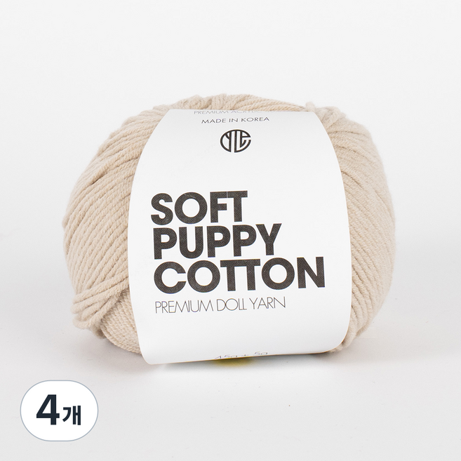 YEONIL 柔軟的小狗針織紗, 50米色, 4個