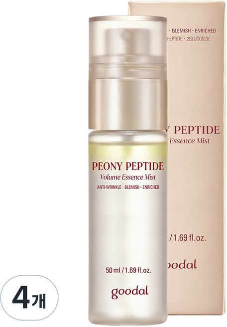 구달 피오니 펩타이드 주름 흔적 에센스 미스트, 50ml, 4개