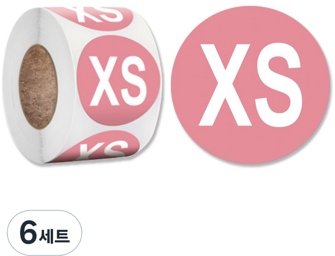 아이엔피 사이즈 XS 롤 원형스티커 2.5cm FS01, 혼합색상, 6세트