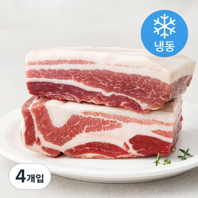 굿미트찹 스페인산 삼겹살 보쌈수육용 (냉동), 500g, 4개입