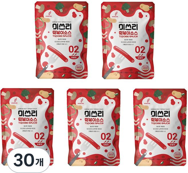 미쓰리 떡볶이소스 02 보통맛, 50g, 30개