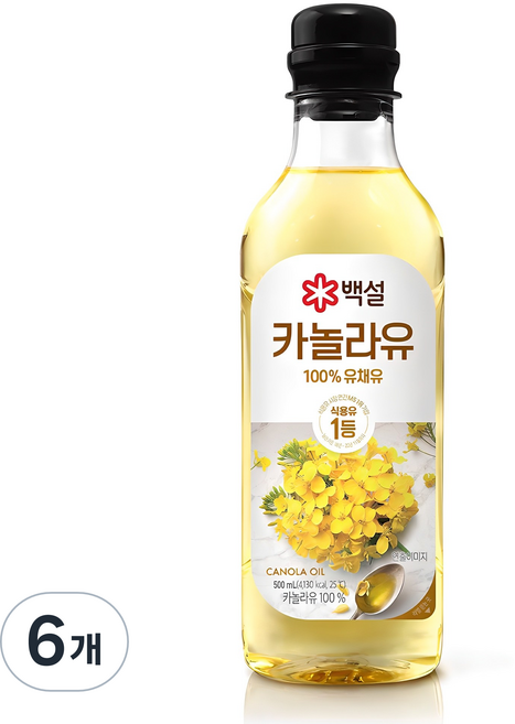 백설 카놀라유, 500ml, 6개