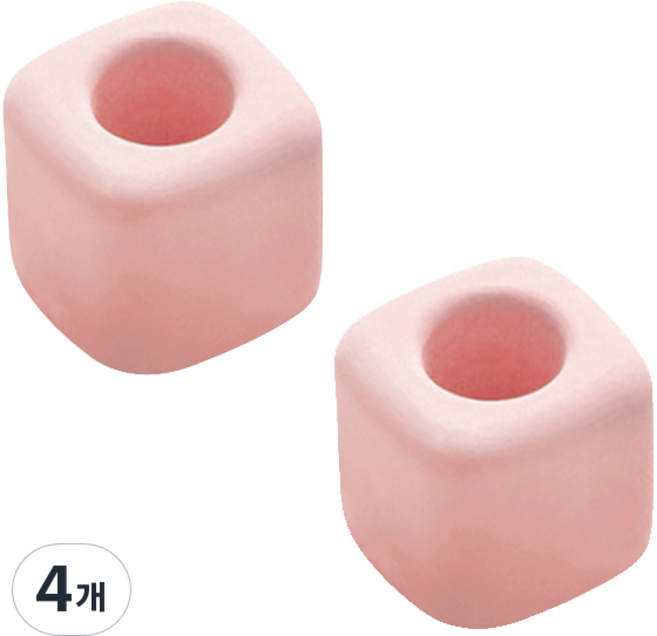 블럭마트 규조토 칫솔꽂이 사각, 핑크, 4개