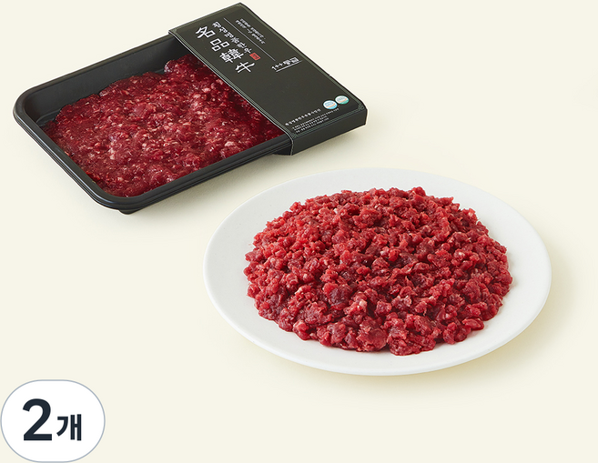 횡성명품한우유통사업단 다짐육 1++등급 (냉장), 300g, 2개