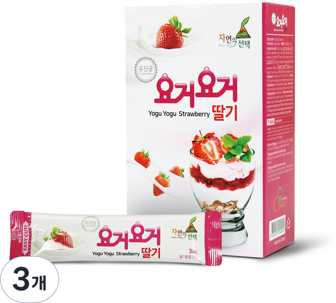 자연의선택 요거요거 딸기 분말, 3개, 1개입, 300g