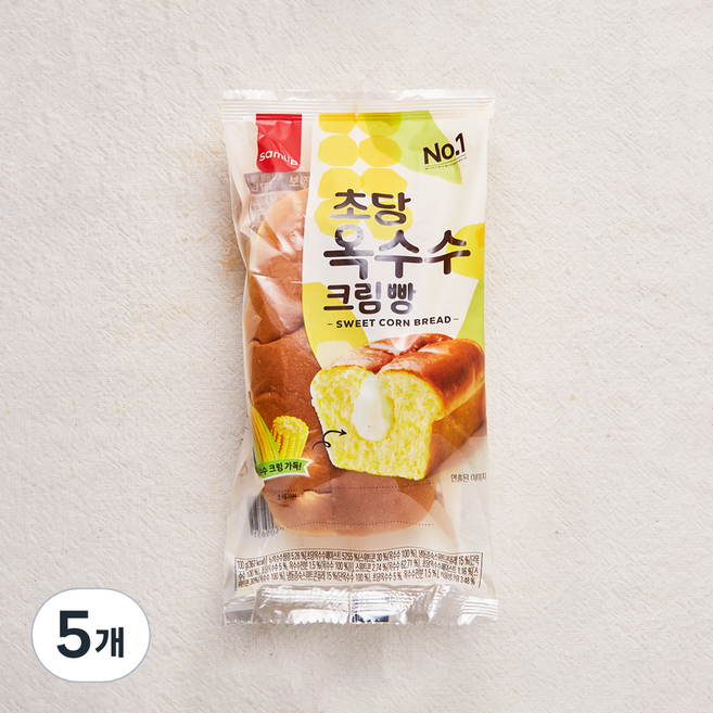 삼립 초당옥수수 크림빵, 100g, 1개입, 5개