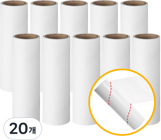 코멧 사선컷팅 일반형 테이프 클리너 리필, 20개