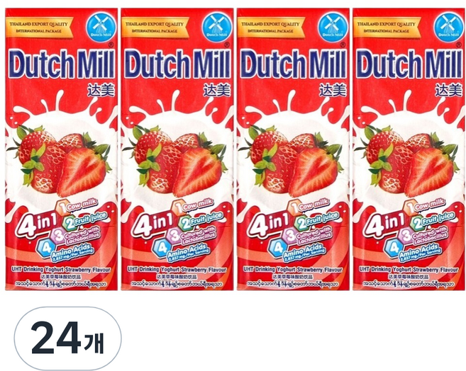 Dutch Mill 優格飲品 草莓口味, 180ml, 24個
