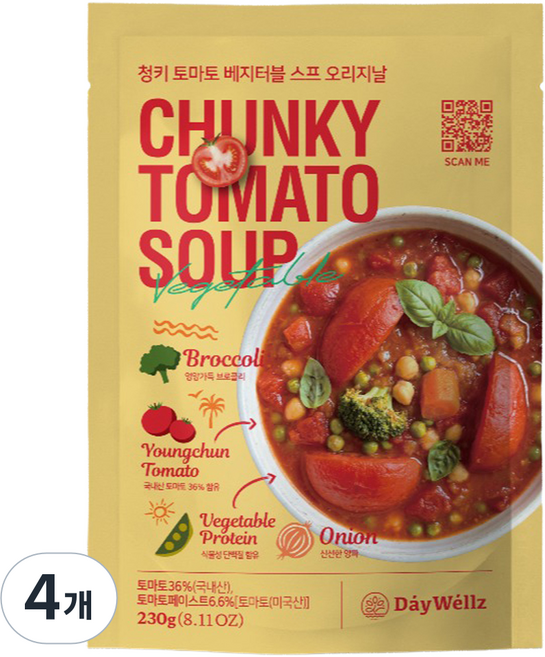 데이웰즈 청키 토마토 베지터블 스프, 230g, 4개