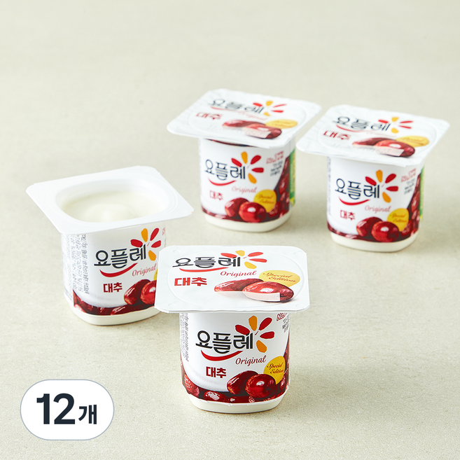 요플레 대추 멀티 요거트, 80g, 12개