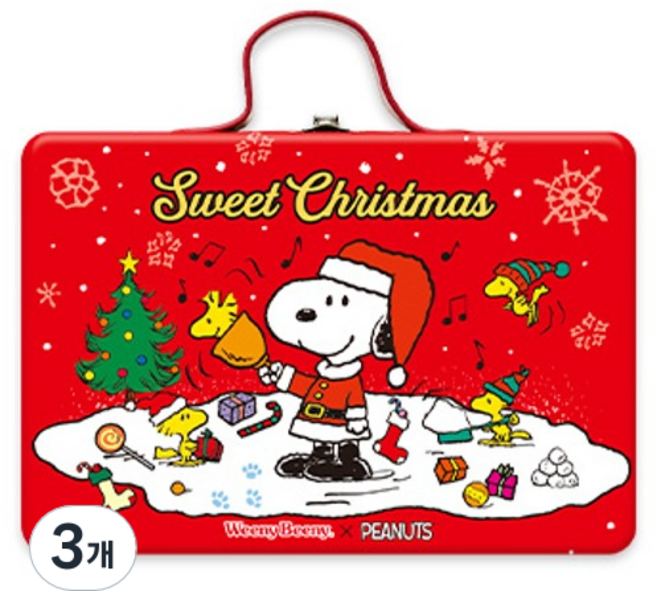 위니비니 스누피 크리스마스 오르골틴, 250g, 3개