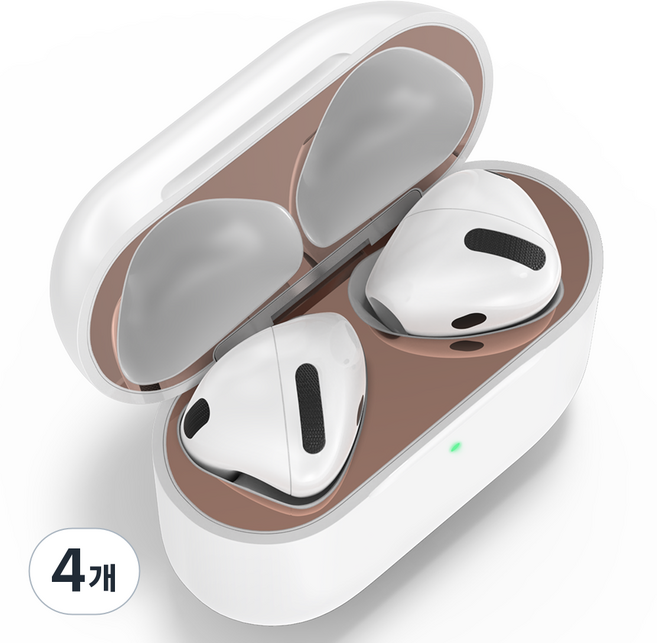 요거 메탈 에어팟 철가루 방지 스티커, 로즈골드, 4개, 에어팟 4세대