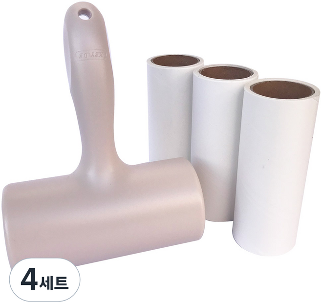 퍼닉 유니크 사선테이프 롤 클리너 T자형 베이지 + 리필 4p 세트, 4세트