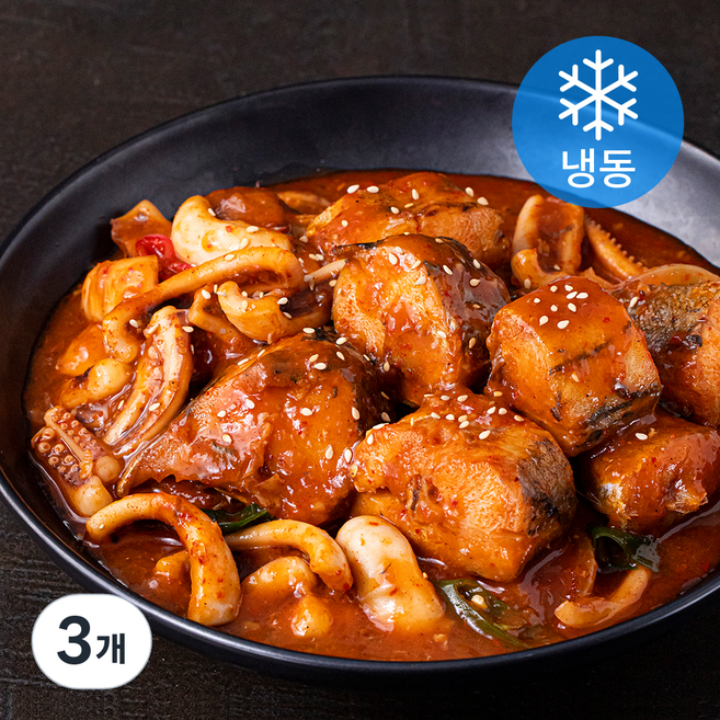 알찬해 바로바로 통오징어 코다리 조림 (냉동), 750g, 3개